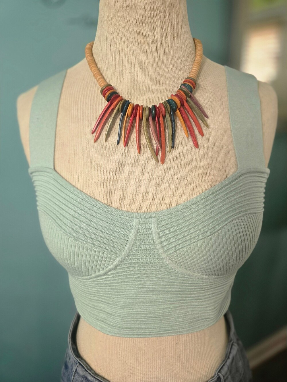 Sleek Express Mint Green Body Contour Knit Top